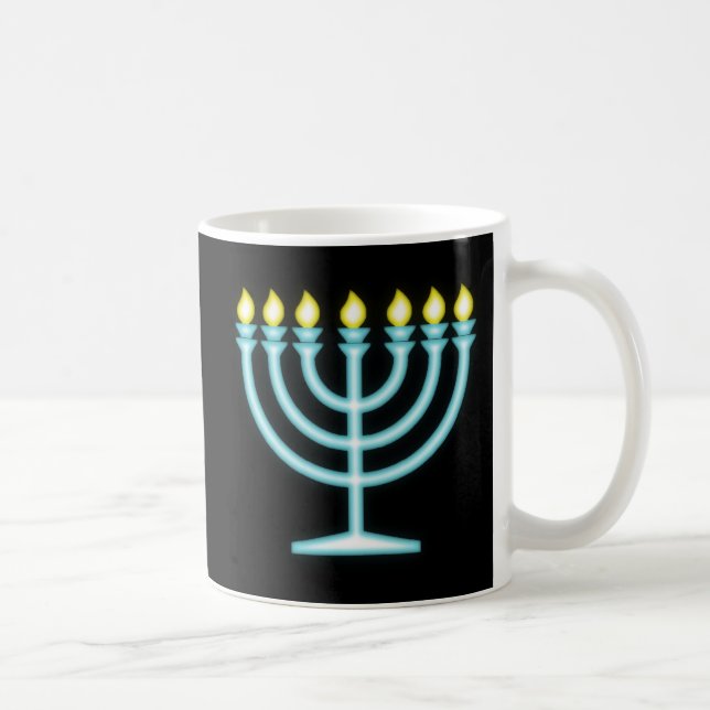 Caneca De Café Neon Menorah (Direita)