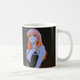 Caneca De Café Neon Night Diva — Anime Girl & Street Car Mug