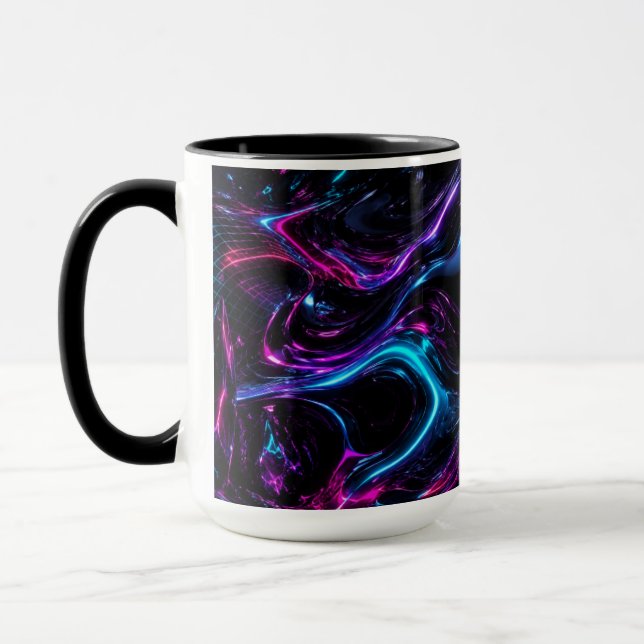 Caneca de Café Neon Obsidiana Estética (Esquerda)