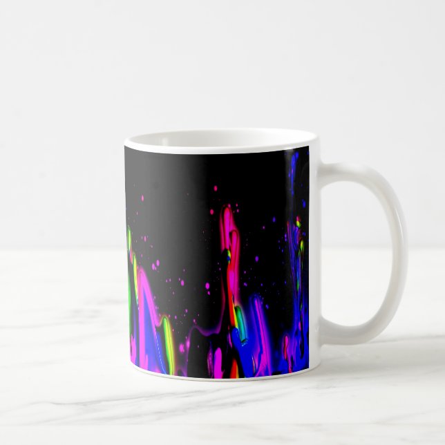 Caneca De Café Neon Paint Splash Colorido. PERSONALIZAR TI (Direita)