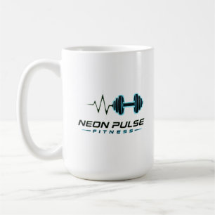 Caneca De Café Neon Pulse Fitness Coração Dumbbell Ginásio Modern