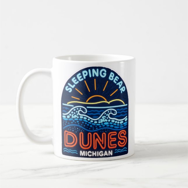 Caneca De Café Neon Sleeping Bear Dunes Michigan (Esquerda)