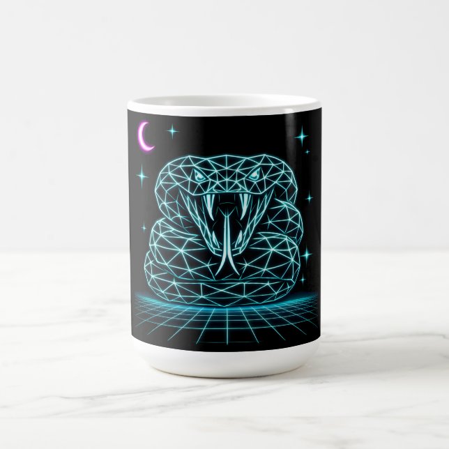 Caneca De Café Neon Snake Synthwave - Retro Viper Strike (Centro)