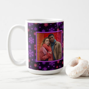 Caneca De Café Neon Snowflakes