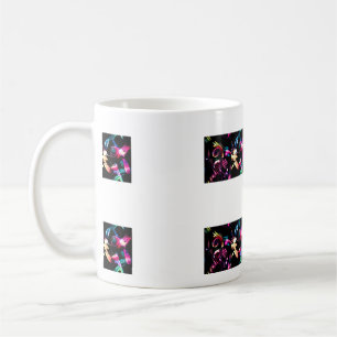 Caneca De Café Neon Starburst Kaleidoscope