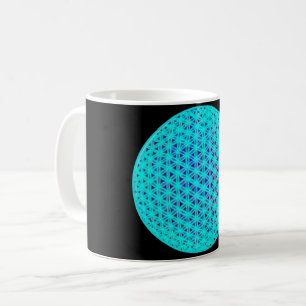 Caneca De Café Néon Teal e Flor Azul da Vida