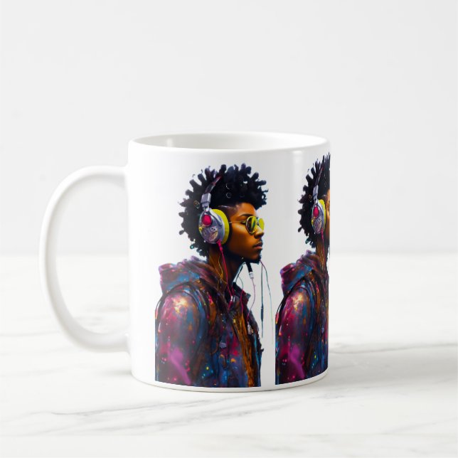 Caneca De Café Neon Vibes: O Bebê Artístico das Ruas (Esquerda)