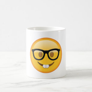 Caneca De Café Nerd com Óculos - Emoji