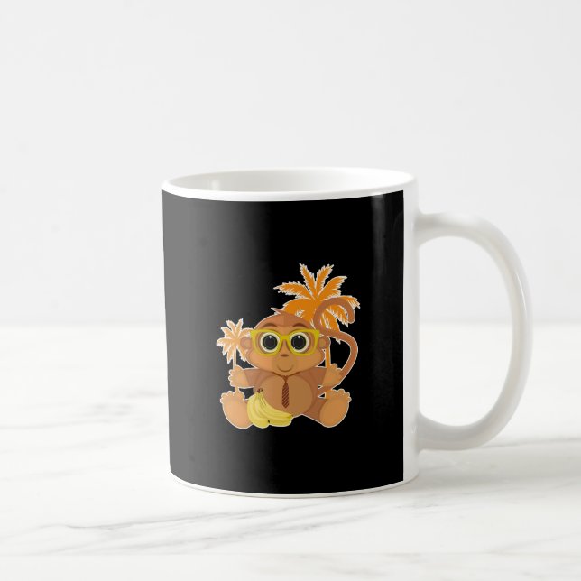 Caneca De Café Nerd de macaco - Preto (Direita)