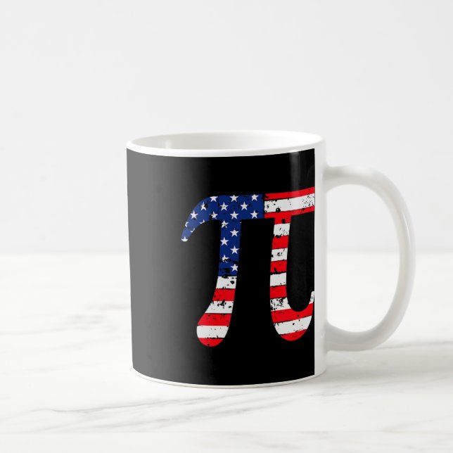 Caneca De Café Nerd Patriótico de Matemática do Pi Day American F (Direita)