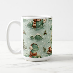Caneca De Café Nessie do Natal Monstro do Lago Ness Aconchegante