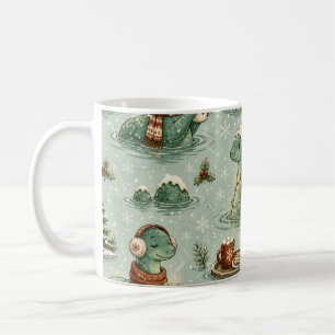 Caneca De Café Nessie do Natal Monstro do Lago Ness Aconchegante