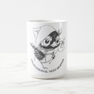 Caneca De Café Nest Hopper Profissional Humor de Aves