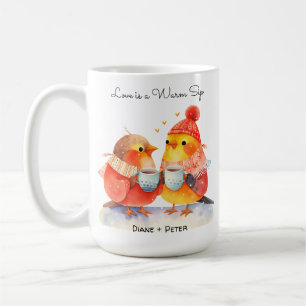 Caneca De Café Nestle in Love Cute Birds Romance Cartoon Café