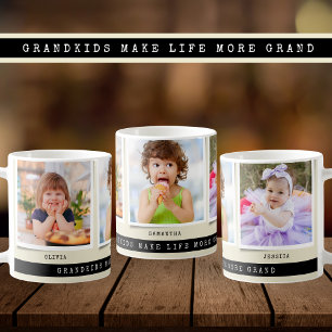 Caneca De Café Netos tornam a vida grande 3 colagem de fotos pret