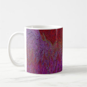 Caneca De Café "Neural Firestorm" Abstrato" Red Purple