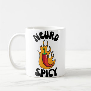Caneca De Café Neuro Pimenta Picante Chamas Autismo Neurotípico N