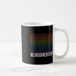 Caneca De Café Neurodivergente Neurodiversidade Arco-Íris Adhd As
