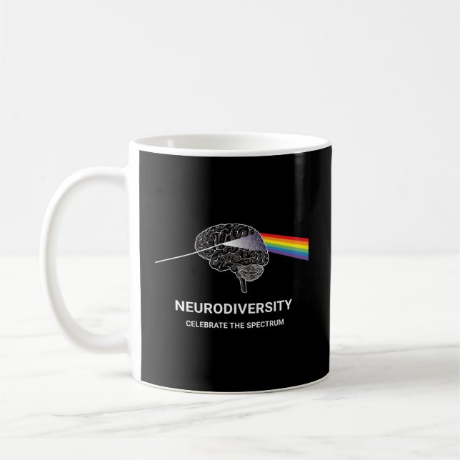 Caneca De Café NeuroDiversidade Autismo Espectro Asd Arco-Íris Br (Esquerda)