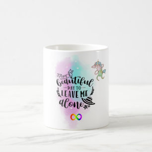 Caneca De Café Neurodiversidade - Um belo dia para me deixar sozi