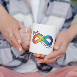 Caneca De Café Neurodiversity Autismo Aceitação Arco-Íris Bot