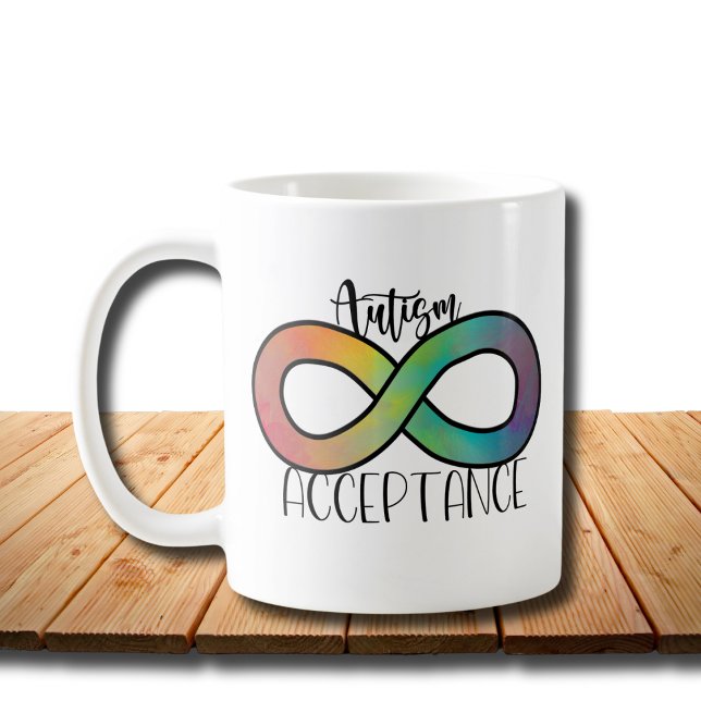 Caneca De Café Neurodiversity Autismo Aceitação do Arco-Íris (Criador carregado)