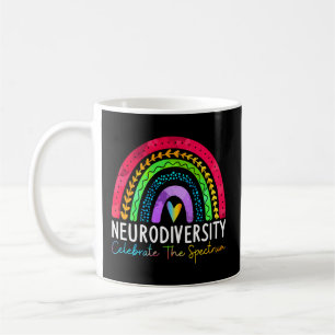 Caneca De Café Neurodiversity Autismo Espectro Asd Adhd Arco-Íris