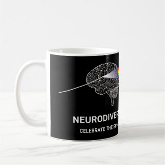 Caneca De Café Neurodiversity Autismo Spectrum ASD ADHD Rainbow B