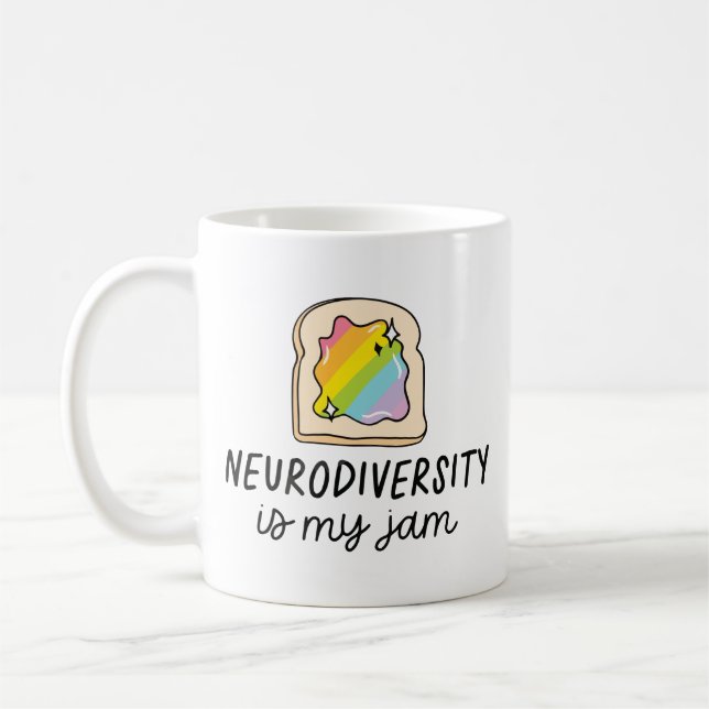 Caneca De Café Neurodiversity Is My Jam Rainbow Toast (Esquerda)