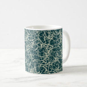 Caneca De Café Neurônios de rede em Teal - padrão perfeito.