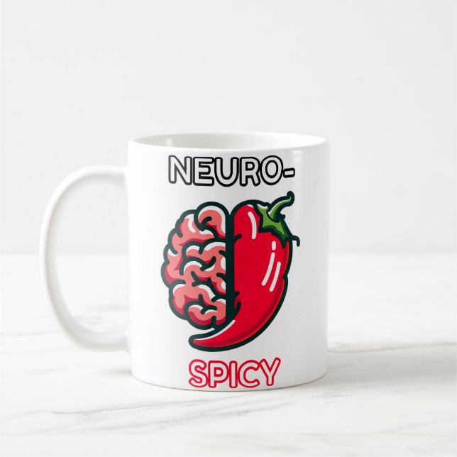 Caneca De Café Neurotemperamental Neurodivergência Engraçado Adhd (Esquerda)