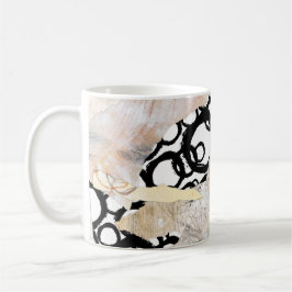 Caneca De Café Neutral Elegant Abstract Collage Design