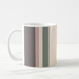 Caneca De Café Neutral Minimalist Striped Mug – Pastel Modern