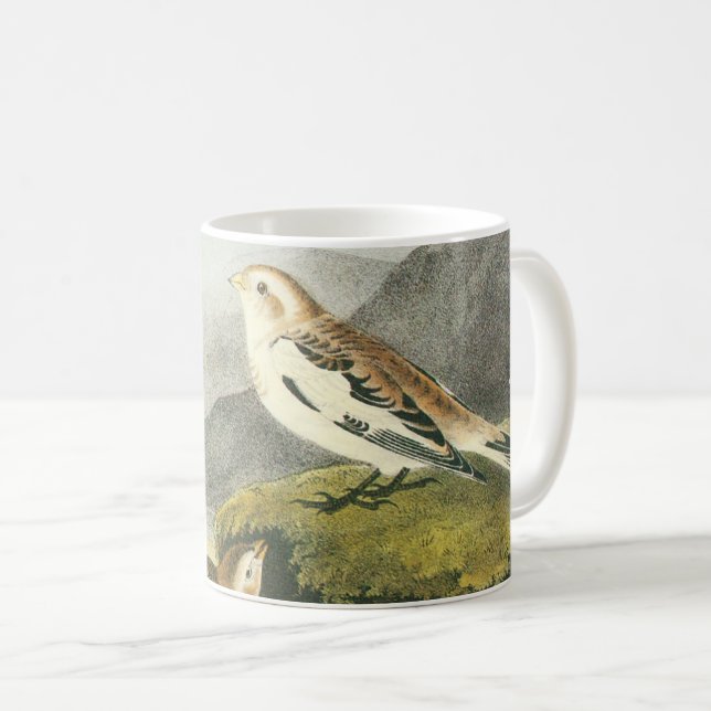 Caneca De Café Neve Bunting por Audubon (Frente Esquerda)
