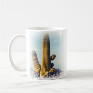 Caneca De Café Neve caindo em Saguaro
