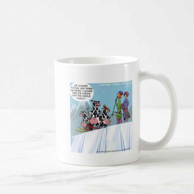 Caneca De Café Neve Familiar De Vaca Engraçada (Direita)