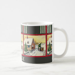 Caneca De Café Neve no Natal, Estilo de Vintage, adicionar texto