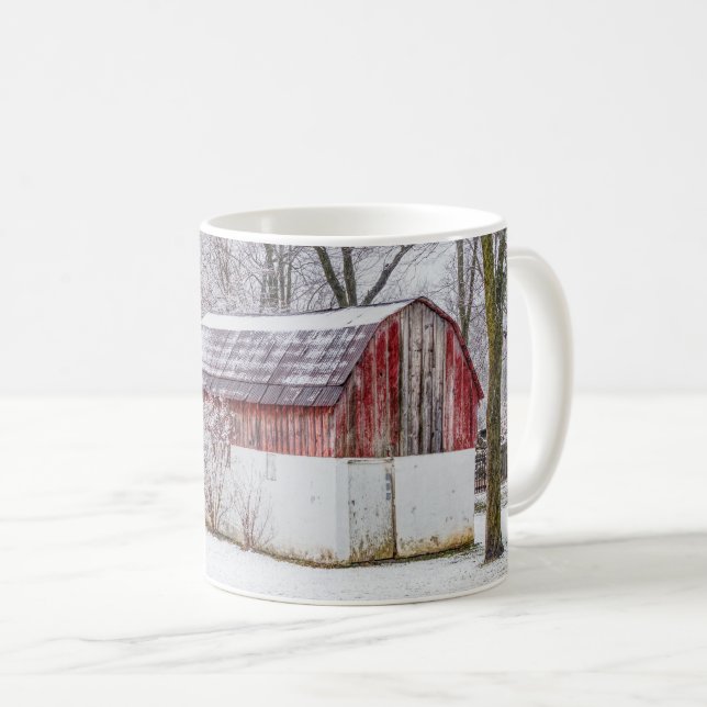 Caneca De Café Neve No Queda Vermelho (Frente Esquerda)