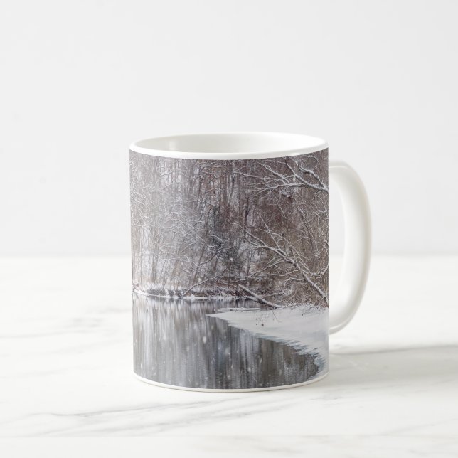 Caneca De Café Neve Sobre O Rio Finley (Frente Esquerda)