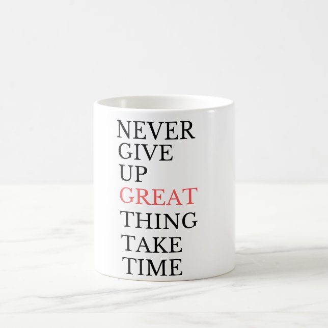 Caneca De Café "Never Give Up Taza (Centro)