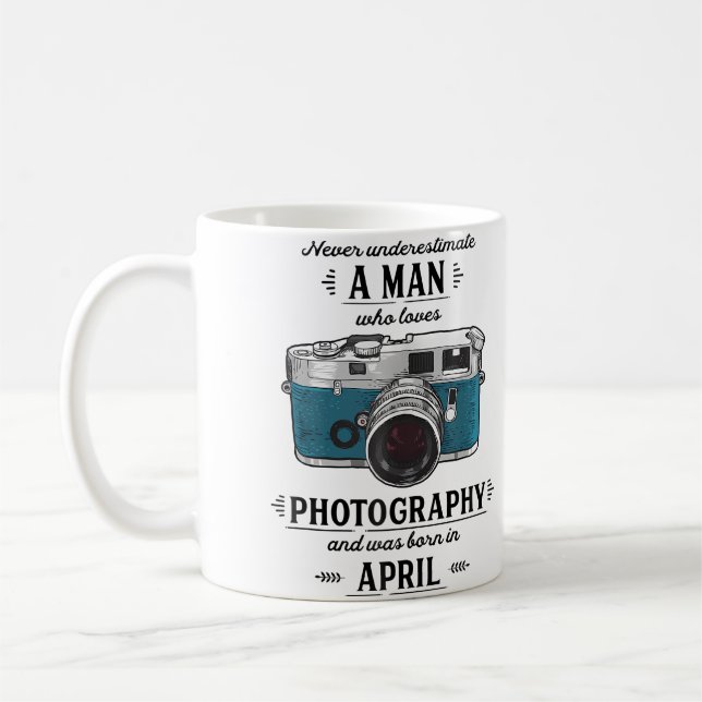 Caneca De Café Never Underestimate A Man Who Loves Photography Ap (Esquerda)