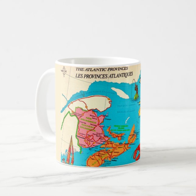 Caneca De Café New Brunswick Nova Scotia Mug (Frente Esquerda)