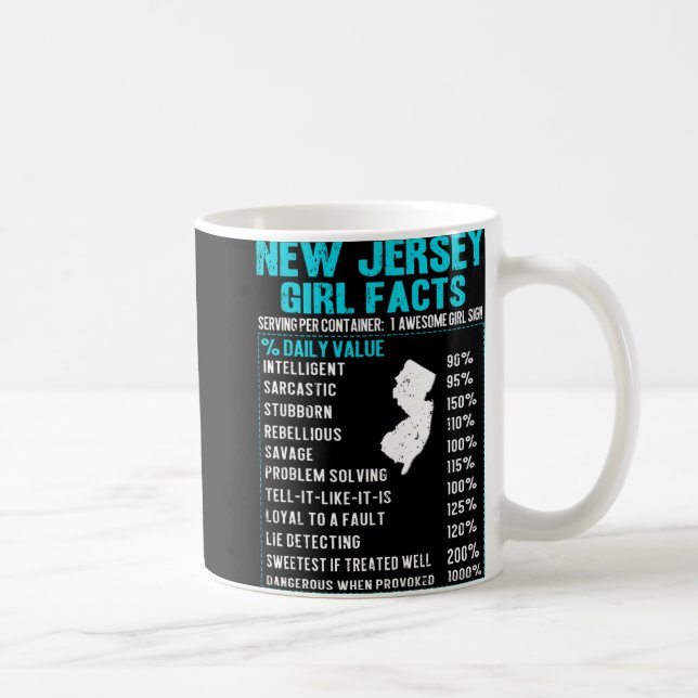 Caneca De Café New Jersey Girl Facts Funny Birthday Gift Born In  (Direita)