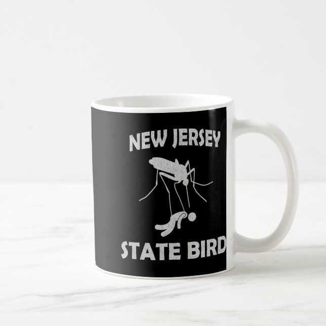 Caneca De Café New Jersey Mosquito State Bird Funny Outdoors  (Direita)
