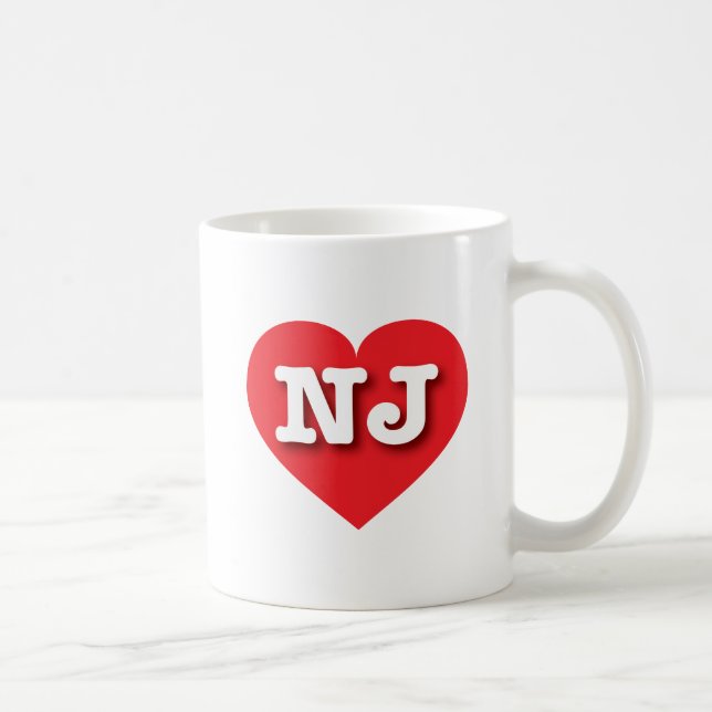 Caneca De Café New Jersey Red Heart - Eu amo NJ (Direita)