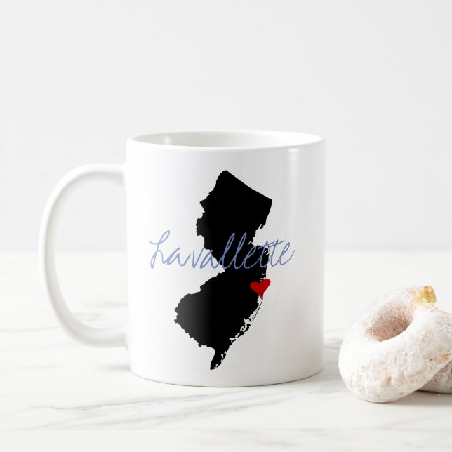 Caneca De Café New Jersey Town com coração (Com Donut)