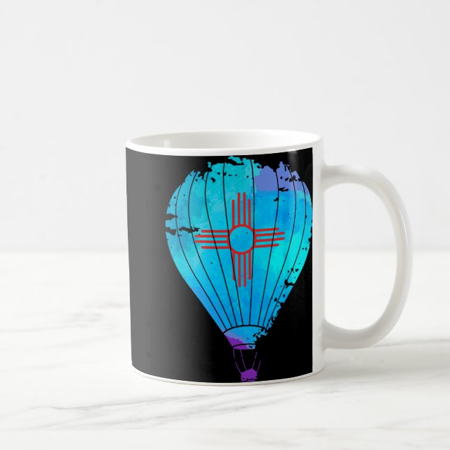 Caneca De Café New Mexico Festival Hot Air Balloon Zia Gift  (Direita)