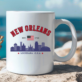 Caneca De Café New Orleans Louisiana Vintage Skyline Mug
