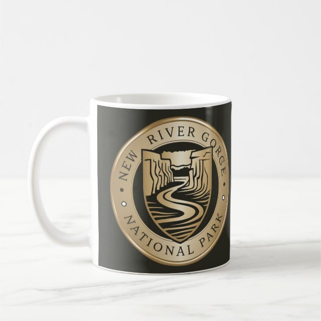 Caneca De Café New River Gorge National Park Ouro Emblem (Esquerda)