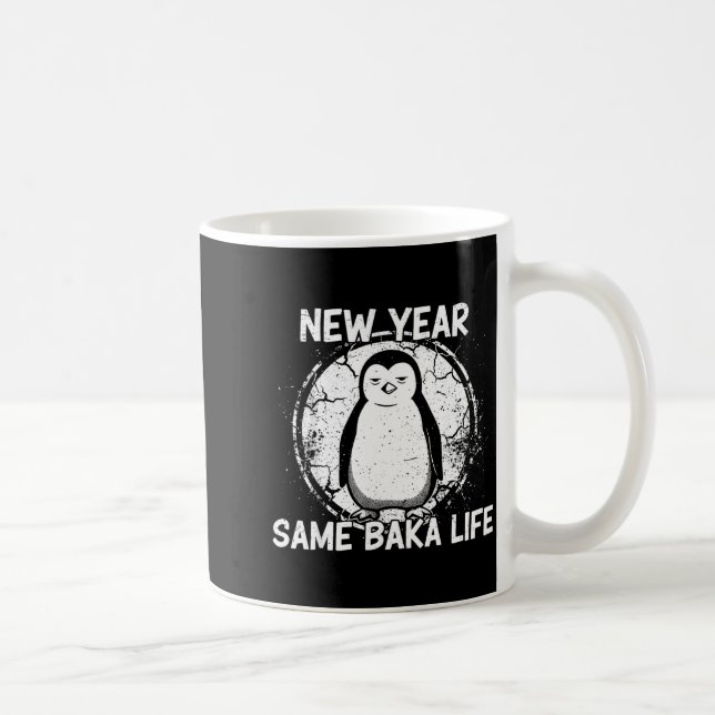 Caneca De Café New Year Same Baka Life Baka Penguin  (Direita)